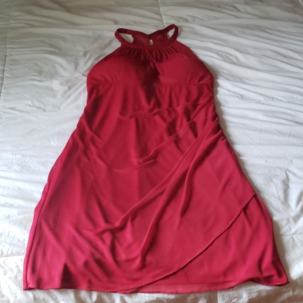 Red Halter bridesmaids dress
